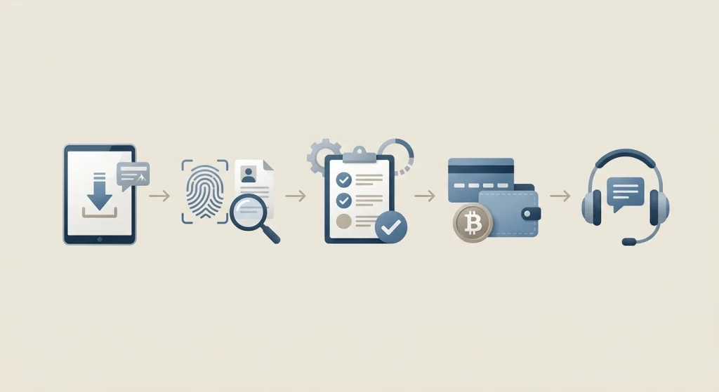 Editorial illustration of the True Blue Casino withdrawal process from request through verification and payment